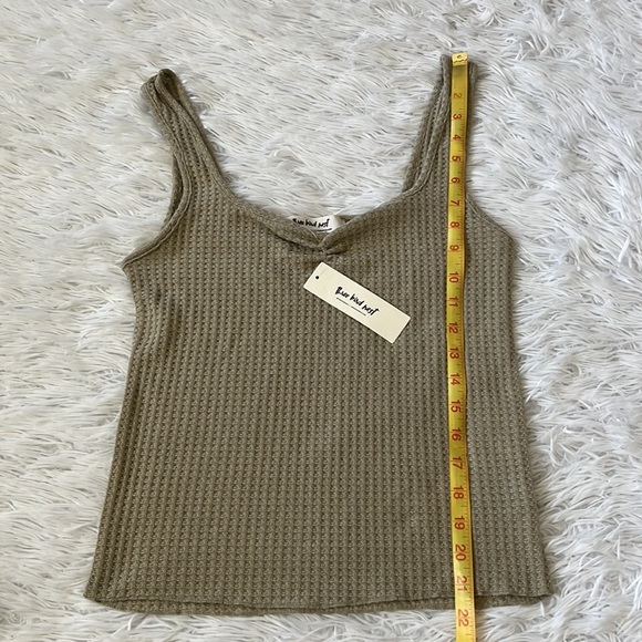 Three Bird Nest - Women’s Waffle Tank Top - Sage - Picture 6 of 10